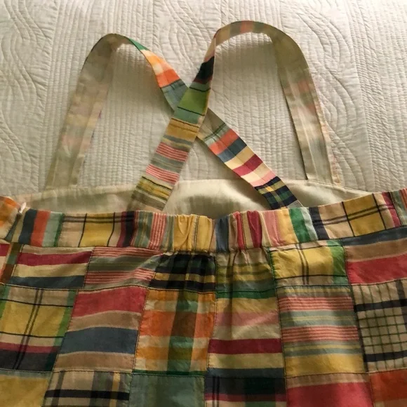 J. Crew vintage madras adjustable strap or halter tie style tank top FIRM price - Picture 5 of 11